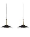 ORION * LÁMPARA LINEAL NEGRO/CUERO 3L LED  24W 3000K